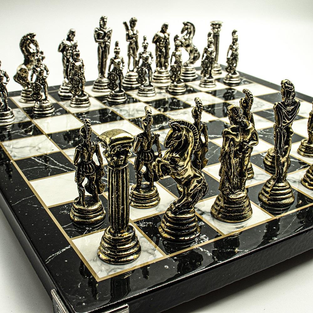 Mitolojik%20Dünya%20Satranç%20Takımı%20-%20Metal%20Taşlı%20Mermer%20Desen%20Tablalı