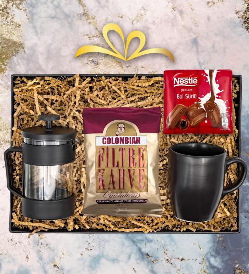 Colombian Filtre Kahve & French Press & Siyah Kupa