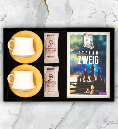 Stefan Zweig - Satranç Kitap, 2’li Bambu Fincan ve Kahve Seti