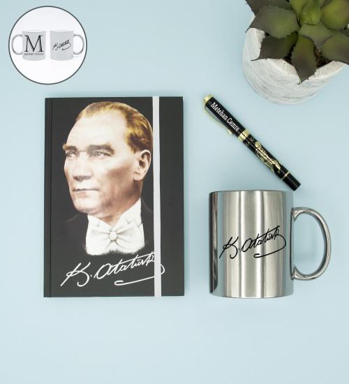 Kişiye Özel Atatürk Hediye Seti (Siyah Kalem)