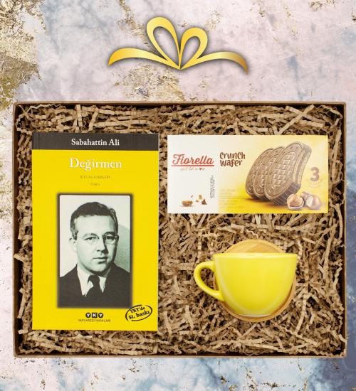 Sabahatin Ali Değirmen Kitap & Sarı Fincan & Çikolata Hediye Seti