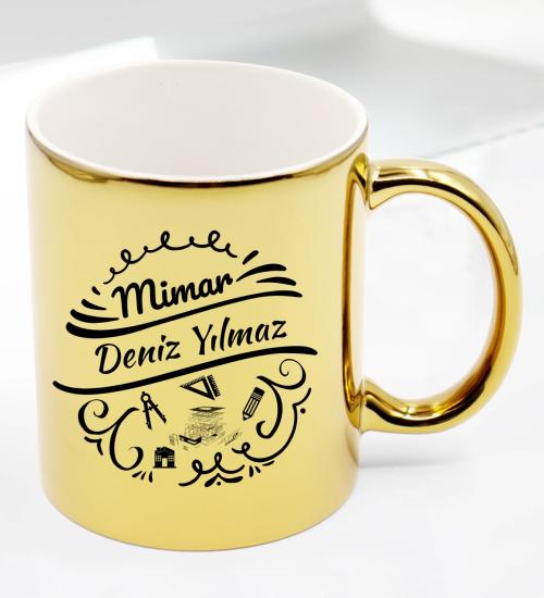Mimarlar İçin Kişiye Özel Altın Renk Kupa