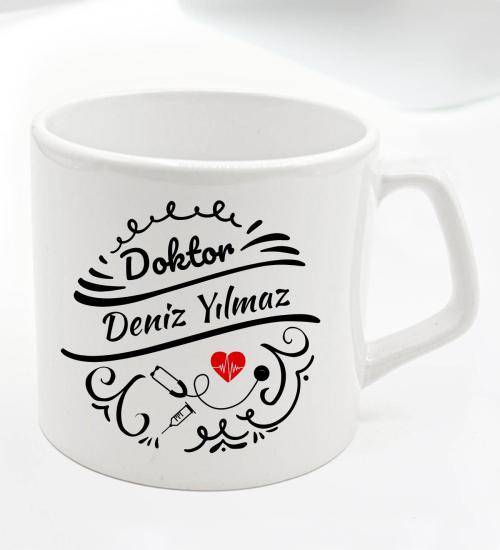 Doktorlar İçin Kişiye Özel Beyaz Renk Kupa
