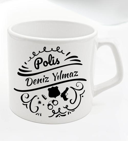 Polisler İçin Kişiye Özel Beyaz Renk Kupa