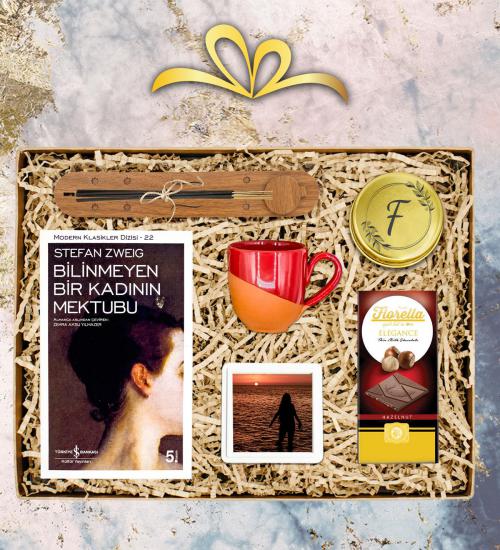 Toprak Kupa,Tütsü ,Mum,Çerçeve,Çikolata ve Bilinmeyen bir Kadının Mektubu Set